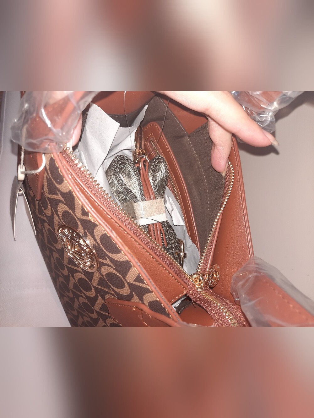 Valentino Orlandi Brown Logo Tote Bag - Picture 7 of 11